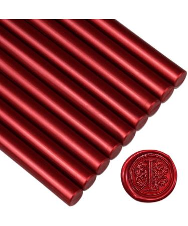 Sealing Wax Rod Sparkles Blood Red for Standard Size Glue Gun - 5.4"(L) 10mm(D) Blood Red
