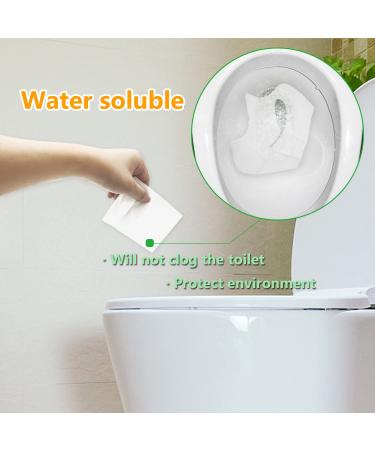 100 Disposable Flushable Toilet Seat Covers for Adults & Kids - Portable Travel Paper Cover Pack with Individually Wrapped Sheets - Buy Online on SooperMarket.com