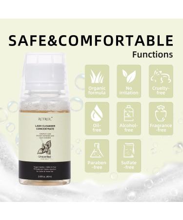 ACTROL Eyelash Cleanser Concentrate 60ml - Professional Lash Shampoo for Extensions - Paraben & Sulfate Free - Salon Quality at Home - Buy Online on SooperMarket.com