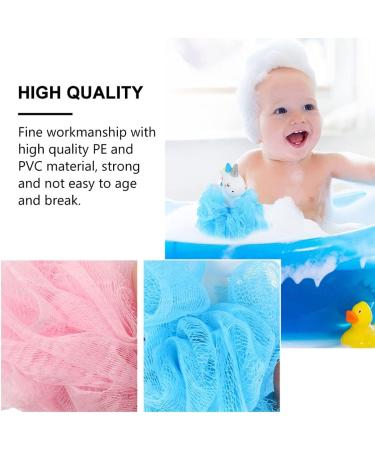 2pcs Unicorn Bath Mesh Shower Balls Pouf Loofahs for Kids - Exfoliating Bath Sponge Set in Pink and Blue - Buy Online on SooperMarket.com
