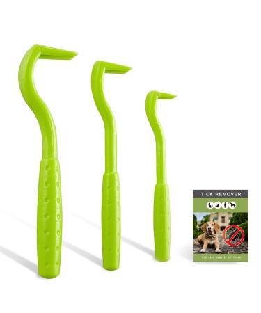 Nepfaivy Tick Remover Tool for Dogs - 3 Pcs Painlessly Tick Remover for Humans and Cats Pets Green