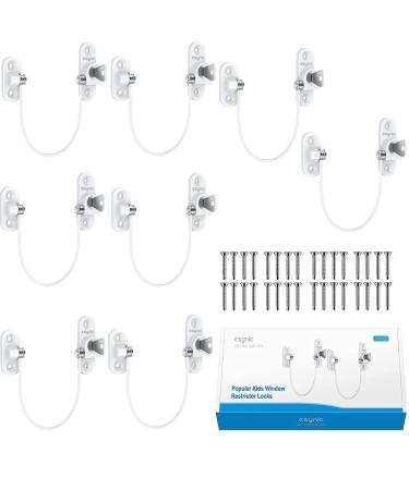 Window Restrictor eSynic 8Pcs Window Locks Durable Window Locks for Upvc Windows White Window Locks Child Safety Reliable Window Safety Restrictors with with Screws&Keys Elevate Your Home's Safety