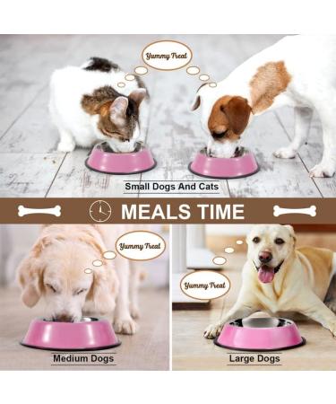 WERFORU 2 Pieces Dog Bowls Stainless Steel Dog Cat Bowls Pet Bowls For Feeding Water and Food Pink Medium Size M (2 Count) A-pink - Buy Online on SooperMarket.com