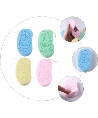 Healeved 4pcs Bath Sponge Set - Portable Baby Body Scrubber & Shower Tool - Child Household Bath Accessory - Sponge Brush 13x7cm - Buy Online on SooperMarket.com
