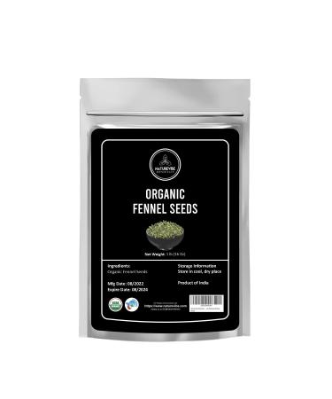 Naturevibe Botanicals Organic Fennel Seeds 1lb, Foeniculum Vulgare | Gluten Free & Non-GMO | Adds Flavor | Add to Healthy snacks
