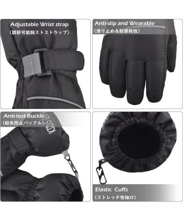 TRIWONDER Children's Ski Gloves - Thermal Fleece Warm Winter Gloves for Boys & Girls (Age 12-14) - Black L - Buy Online on SooperMarket.com