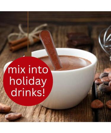 Peppermint Candy Cane Sip Straws with Belgian Milk Chocolate Stirring Spoon Hot Cocoa Bar Supplies Christmas Stocking Stuffer Treats for Adults and Kids Pack of 2 - Buy Online on SooperMarket.com