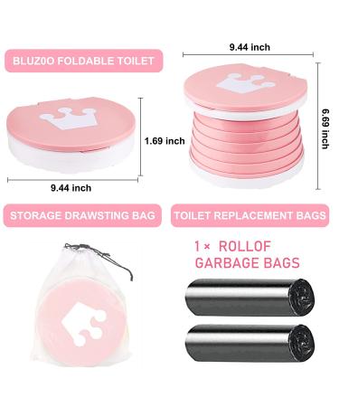 Foldable Portable Potty Seat for Kids - Small Pink Travel Potty Training Toilet for Toddlers - Indoor & Outdoor Foldable Toilet Seat for Car - Children's Portable Toilet - Buy Online on SooperMarket.com