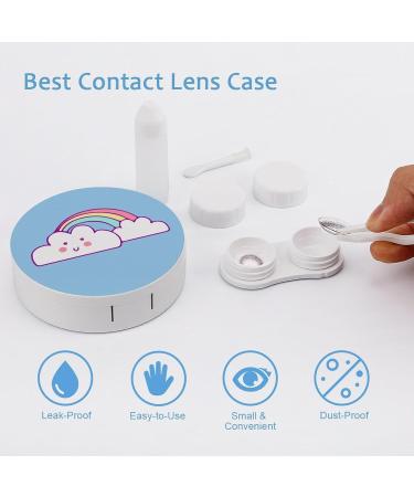 Rainbow Cloud Contact Lens Travel Kit Portable Cute Contact Box with Mirror for Daily Outdoor - Buy Online on SooperMarket.com