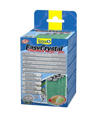 Tetra EasyCrystal Filt Pack A250/300 filter material with Algostop Depot Anti-Algen ingredient suitable for aquariums from 10 to 30 liters 3-way pack gray filt Pack with Algostop Depot 250/300 (10-30 l)