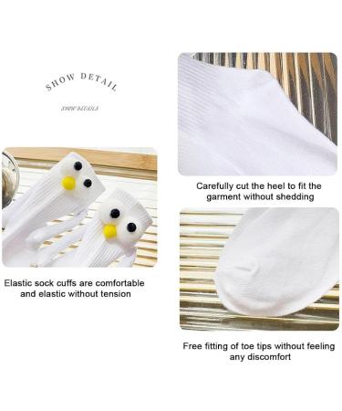 Novelty Magnetic Suction Couple Socks | 3D Funny Holding Hands Design | Cotton Breathable | 1 Pair White - Buy Online on SooperMarket.com