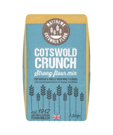 Matthews Cotswold Strong Crunch Flour 1.5Kg Strong flour mix for Bread & Rolls with Malt Flakes