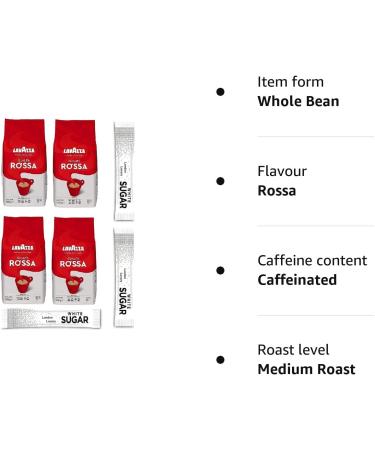 Lavazza Qualita Rossa Arabica and Robusta Medium Roast Coffee Beans 4 x1 kg FREE SUGAR SACHETS  - Buy Online on SooperMarket.com