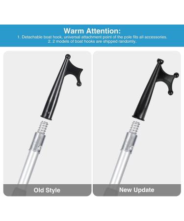 Lineslife Boat Hooks Floating | Telescoping 12ft Extendable Push Hook Pole | Lightweight Aluminum | Non-Slip Black - Buy Online on SooperMarket.com