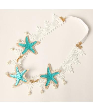 Boho Wedding Flower Head Wreath Mermaid Sea Star Hair Accessory - Color 2-Lace St - Buy Online on SooperMarket.com