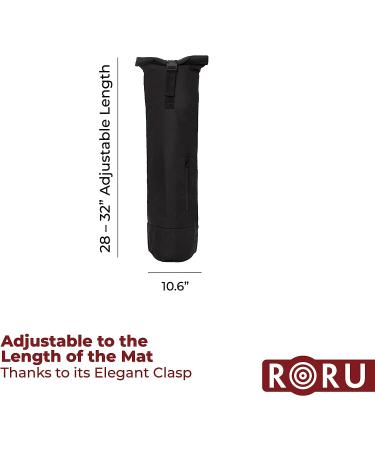 RORU Concept Large Yoga Mat Bag Tote - Lightweight & Washable - Adjustable Carrier for 28-31.5 Wide Mats - Front Pocket - Dual Use Straps - Unisex Black - Buy Online on SooperMarket.com