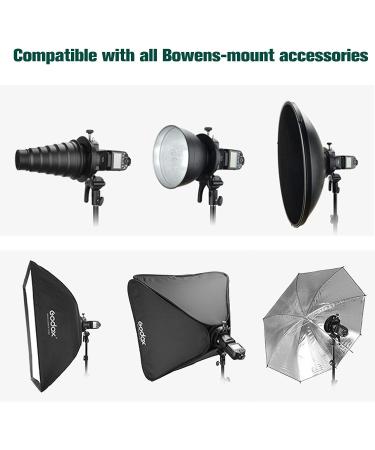 GODOX S2 Speedlite Bracket Bowens Mount Holder with Cold Shoe Flash Mount for Godox V1, AD200Pro, AD200, AD400Pro, V860II, TT350, TT685, TT600 Series Flash - Buy Online on SooperMarket.com