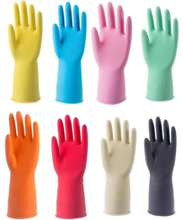 Dishwashing Gloves Household Cleaning Non-Slip Durable Kitchen Washing Bowl Household Laundry Waterproof Latex Rubber Gloves huangse63g Small - Buy Online on SooperMarket.com