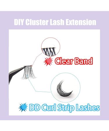 Veleasha DIY Eyelash Extension Individual D Curl Lashes 39 Clusters | Reusable Wispy False Eyelashes at Home | FD02 12-16mm - Buy Online on SooperMarket.com