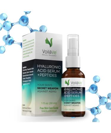VoilaVe Hyaluronic Acid Serum for Face | Anti-Aging Facial Serum | Vitamin C Face Serum | Hydrating Face Serum | Reduce Dark Spots & Acne | Wrinkle Reducing and Brightening Serum | As Seen On TV-1 Oz