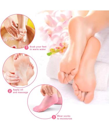 Exin Dehcen Silicone Moisturizing Socks for Women - 3 Pairs Anti-Slip Spa-Gel Foot Care for Dry Cracked Feet - Buy Online on SooperMarket.com