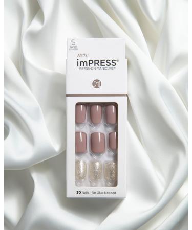 KISS IMPRESS PRESS-ON Manicure One More Chance | Short Quadratic Nails with PureFit Technology | Includes Cleaning Pad Mini File & 30 Artificial Nails - Buy Online on SooperMarket.com