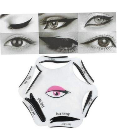 1PC Eyeliner Stencil 6 in 1 Eyeline Guide Template Eyeliner Stamp Eye Makeup Template Cat Liner Makeup Tool for Eyes - Buy Online on SooperMarket.com