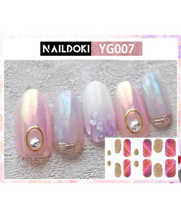 NAILDOKI Nail Stickers 8 Sheets x 14 Pieces - Self-Adhesive Gel Nail Wraps for Women & Girls | Nail Polish Strips & Art Decals C3-20 - Buy Online on SooperMarket.com