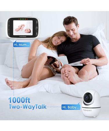 Hello Baby Monitor with Camera and Audio, LCD Display Video Baby Monitor - No WiFi, Infrared Night Vision, Temperature Screen, Lullaby, Two-Way Audio and VOX Mode (HB66) - Buy Online on SooperMarket.com