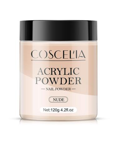 COSCELIA Acrylic Powder for Nails Nude 120g for 3D Acrylic Nail Extensions No Lamp Needed 051