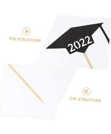 Vaguelly 30pcs 2022 2022 Cake Inserts Cake Ornament Cupcake Topper Capacillos Para Cupcake Graduation Cap Decorations Mini Paper Cups Graduation Cake Decor Baking Paper Bamboo Stick - Buy Online on SooperMarket.com