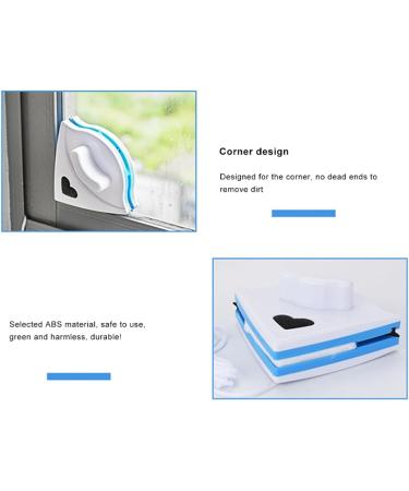 Magnetic Window Cleaner Triangular Glass Cleaner Window Wiper Outside Window Cleaner Tool For High-rise Window Cleaning White - Buy Online on SooperMarket.com