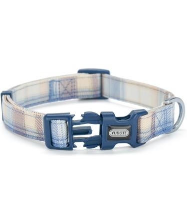 Yudote Soft Dog Collar - Checkered Blue Plaid for Small Dogs with Sensitive Skin | 1-Pack - Buy Online on SooperMarket.com