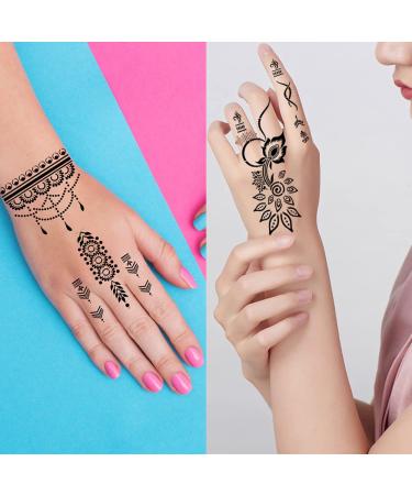 XMASIR 16 Sheets Temporary Henna Tattoo Kit with 87 Reusable Stencils - Indian Arabian Body Art Set - Buy Online on SooperMarket.com