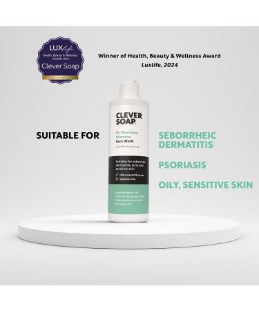 Clever Soap 1% Piroctone Olamine Face Wash With Salicylic Acid - Exfoliating Foaming Facial Cleanser - Suitable For Seborrheic Dermatitis Acne & Psoriasis - Fragrance Free For Men & Women - Buy Online on SooperMarket.com