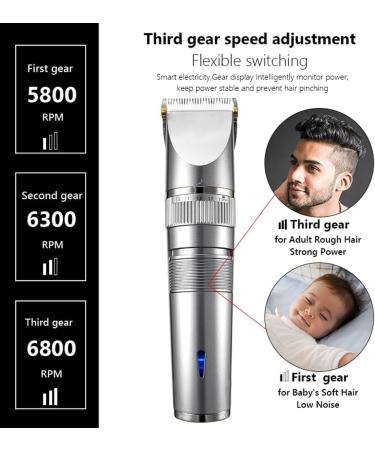 Xptieeck 1Set USB Rechargeable Hair Clipper Men Haircut Ceramic Blade Shave Hair Clipper ABS+PC - Buy Online on SooperMarket.com