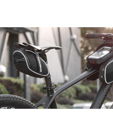 ROCKBROS Bike Seat Bag - 3D Shell Cycling Saddle Pack for Mountain & Road Bikes, Black - Buy Online on SooperMarket.com