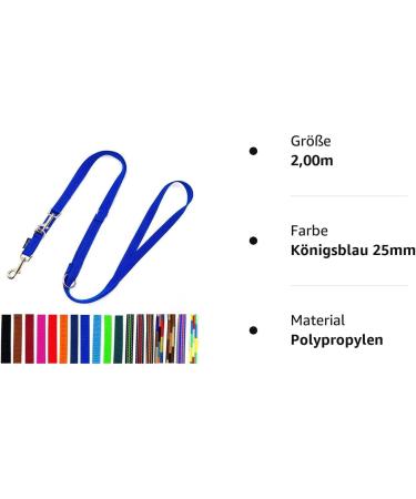 Buy Royal Blue Dog Linen Leash 2m 25mm - Durable & Stylish for All Breeds | International Shipping - Buy Online on SooperMarket.com