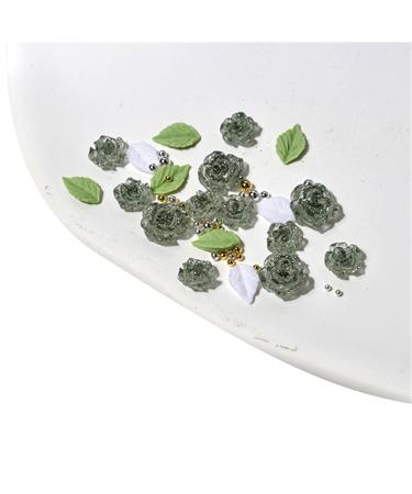 3D Flower Nail Steel Beads Leaf Nails Art Nails Art Decorations Nails Art Supplies for Acrylic Nails 3D Flower Nail Leaf Nails Art Steel Beads Nails Art Decorations