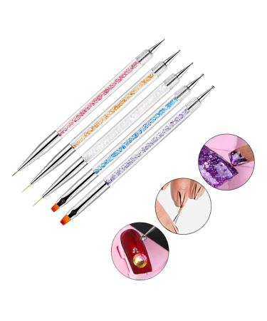 5 Pcs Nail Art Brush Set - Multicolored Nail Design Liner & Dotting Pens for UV Gel & Acrylic Nails | Best Nail Accessories - Buy Online on SooperMarket.com