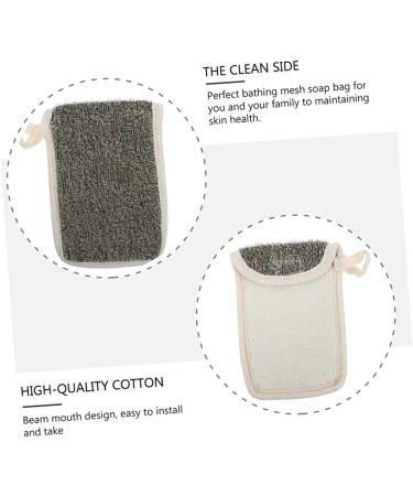 CANIGHT 2pcs Black Linen Soap Bag Cleaning Scrubber Soap Exfoliating Pouch Soap Scrubber Pouch Bubble Flax - Buy Online on SooperMarket.com