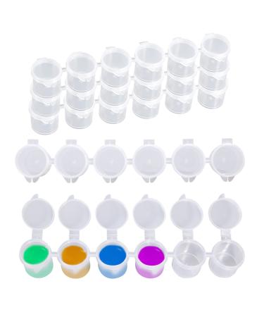 15ml/0.53oz Empty Paint Strips Paint Cup Pots  Mini Paint Pot Pod Strips Clear Plastic Storage Containers for Art Festivals Painting Classes and Family Activities (5 Strips / 30 Pots)