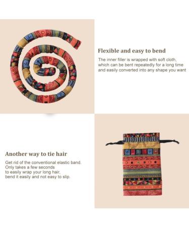 Spiral Lock Hair Tie Bendable Hair Bands Ethnic Style Hair Ropes Ties Horsetail Headband Colorful Dreadlocks Long Ponytail Holders Hair Accessories - Buy Online on SooperMarket.com