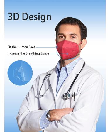 HUHETA KN95 Face Mask 60 Pack 5-Ply Breathable Safety Mask 95% Filter Efficiency - Individually Wrapped, Multicolored Cup Dust Masks - Buy Online on SooperMarket.com