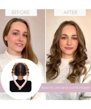 Upgrade Your Heatless Curls with DIY Curling Rod Headband - Soft Silk Ribbon Rollers for Long Medium Hair - Pink - Buy Online on SooperMarket.com