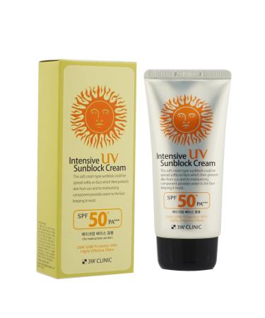 3W Clinic Intensive UV Sunblock Cream SPF 50+ PA+++ - Best Face Sunscreen for Maximum Sun Protection (70 ml) - International Shipping Available - Buy Online on SooperMarket.com