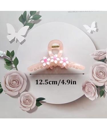 Crystal Flower Hair Barrettes Floral Rhinestone Claws Vintage Large Hair Clips Accessories for Women Girls (Pink) - Buy Online on SooperMarket.com