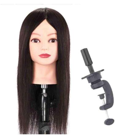 Tailor puppet female training head real hair hair make-up-head-shaped hair salon practice hot dye trimming dummy model tailor bust stand (color: 16inch)