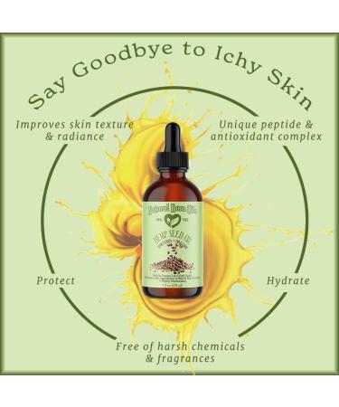 Natural Born Oils Hemp Seed Oil 4oz - Organic Cold-Pressed High in Vitamins & Minerals for Skin and Hair Revitalization - Buy Online on SooperMarket.com