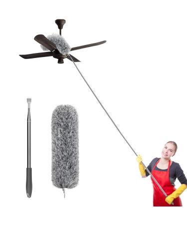 SetSail Duster with Extension Pole 110-inch Extra-Long Dusters for Cleaning, Bendable Microfiber Head Washable Ceiling Fan Duster for High Ceilings, Furniture